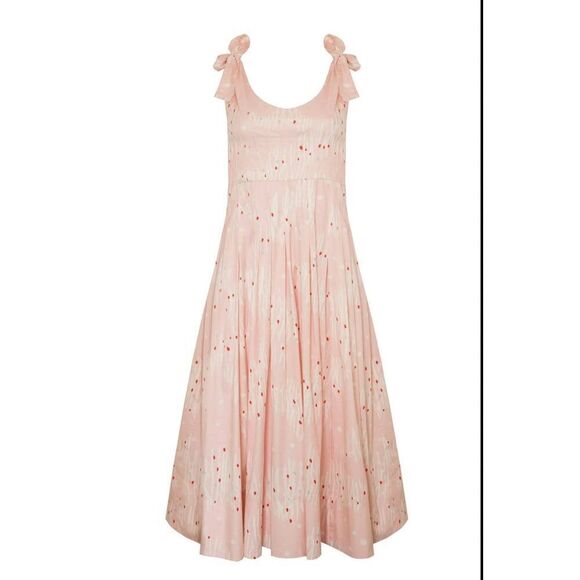 Hunter Bell Braden Dress Abstract Coral Lined Pockets Size 6 NWOT $485 - Picture 2 of 13